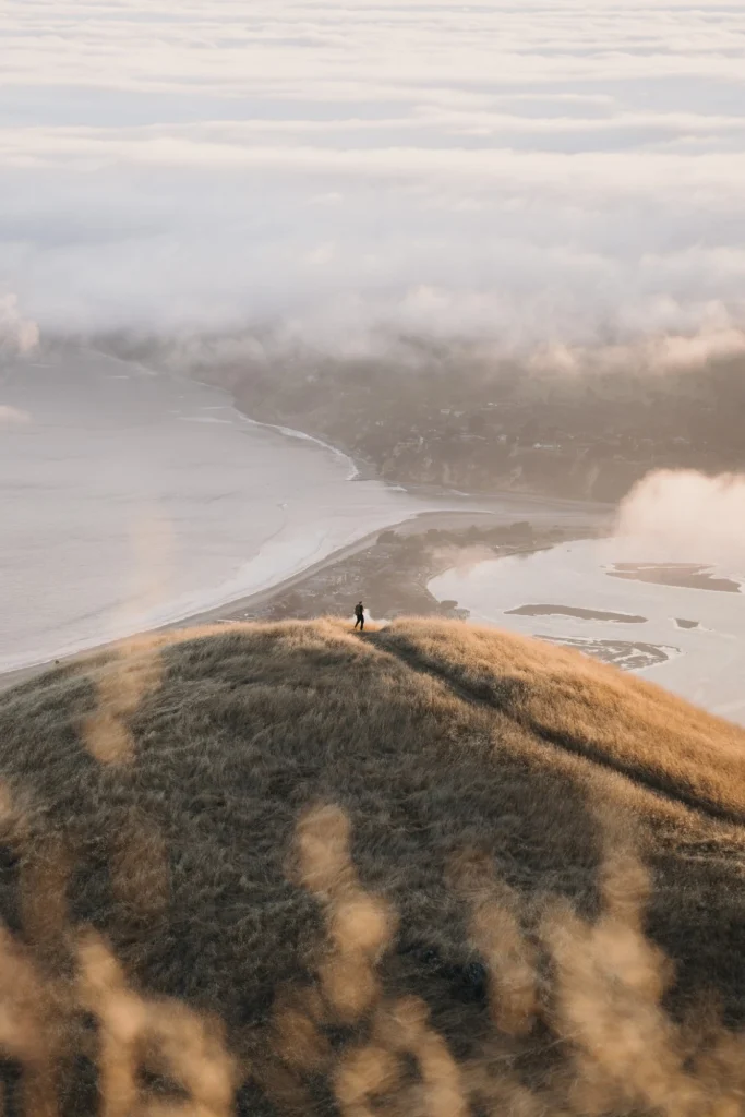 Mindfulness Meditation: Your Science-Backed Path to a Stress-Free Life high angle shot hills-different sizes surrounding calm ocean